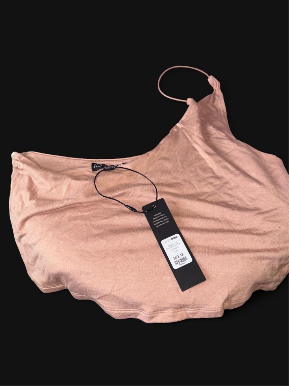 Fashion Nova Dusty Rose One-Shoulder Crop Top